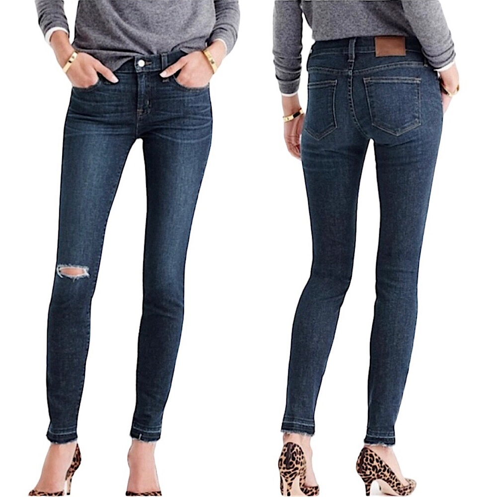 J. Crew Toothpick Released Hem Skinny Blue Jeans Size 28